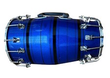 Indian Musical Professional Wooden Dholak Blue Color Instrument Drum Nuts us