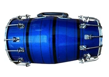 Indian Musical Professional Wooden Dholak Blue Color Instrument Drum Nuts us