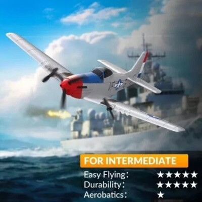 2.4G Volantex P51D Mustang 3CH Remote Control Airplane 6-Axis Aerobatic Glider