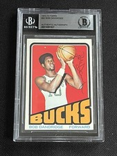 HOF BOB DANDRIDGE 1972-73 TOPPS SIGNED AUTOGRAPHED CARD BECKETT BAS AUTHENTIC