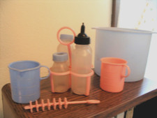 Vintage 1950-60's Amsco Doll-E-Toys Sterilizer Set Evenflo Glass Doll Bottle