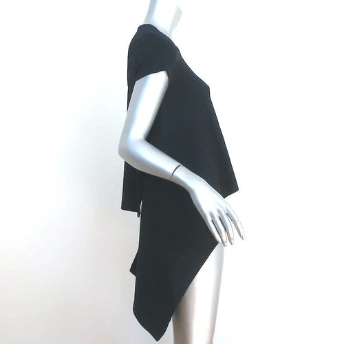 Stella McCartney Draped-Side Top Navy Stretch Knit Size 38 Short Sleeve Blouse - Picture 3 of 8
