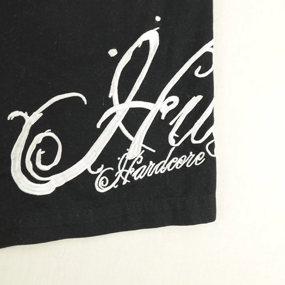 Винтажные мужские шорты Hustler 36 черные белые с вышивкой чино мешковатые фигуристские Y2K - Изображение 2 из 4