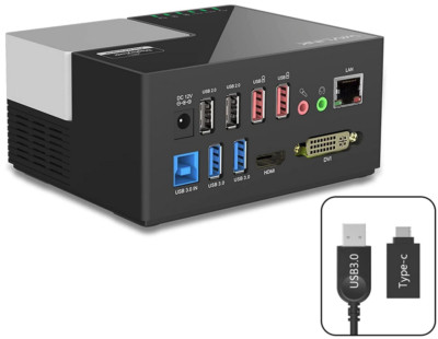 WAVLINK USB 3.0 Laptop Docking Station Dual Monitors, DisplayLink Computer Do...