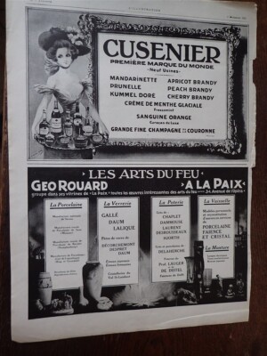 A LA PEACE GEO ROUARD GALLE DAUM LALIQUE + CUSENIER Pub Papier ILLUSTRATION 1911