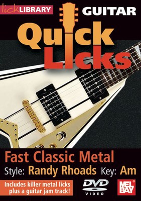 QUICK LICKS FAST CLASSIC METAL RANDY RHOADS GUITAR DVD