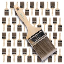 48PK 3"Flat House Wall,Trim Paint Brush Set Home Exterior or Interior Brushes