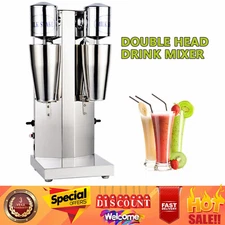 Dual Head Milkshake Maker Stainless Steel Smoothie Mixer Blender Cocktail DrinkM