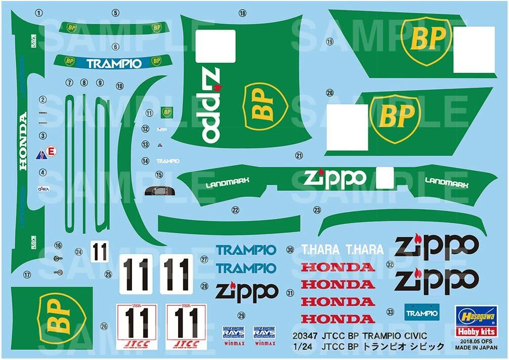 Hasegawa 1/24 Model Kit JTCC BP Trumpio Honda Civic from Japan