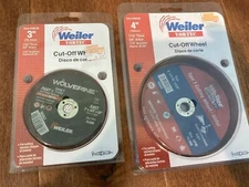 WEILER VORTEC  2 PACK SET CUT-OFF DISC WHEEL 3" 4"  3/8" ARBOR