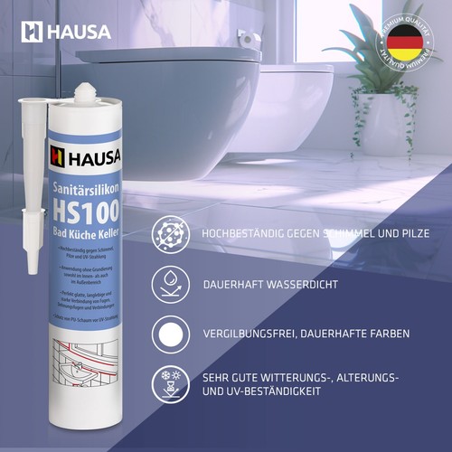 Sanitario Silicona HS100 4x310ml Sellante Baño Ducha Cocina Sellos Pegar CASA - Imagen 15 de 25