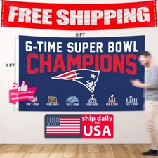 New England Patriots 3x5ft Flag Football Super Bowl Champions Banner