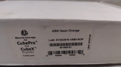Cube 401409-01 ABS NEON ORANGE 3D Systems Filament Material Cartridge  (2 PCS)