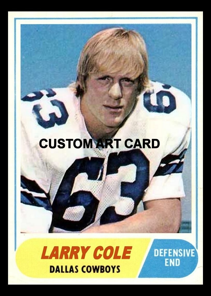 Larry Cole Dallas Cowboys Football Art Card