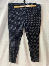 ELSE (MACY'S) WOMEN'S INDIGO POLKA DOT SKINNY ANKLE JEANS SZ 32