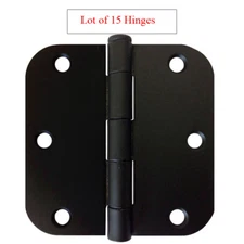 15 Black 3.5"X3.5" w 5/8" Radius Round Corner Interior Door Hinges