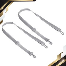 2PCS 20x1.1m Replacement Shoulder Strap Clips Hooks Buckle Slide Belt Grey Black
