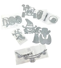 Halloween Metal Cutting Die Lot Witch Ghost Jeep Boo Tree Cat Banner Crafts