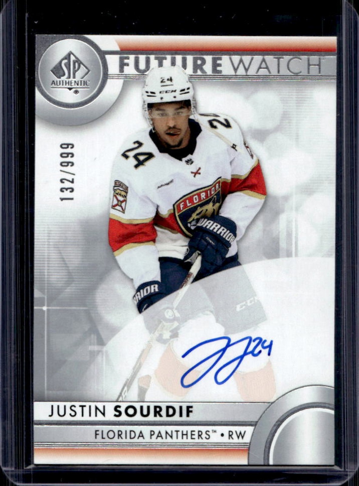 2023-24 SP Authentic Justin Sourdif Rookie Auto RC Future Watch #/999 Panthers