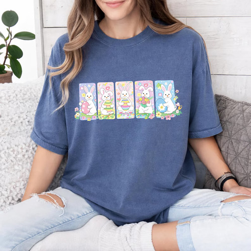 Easter Bunny Comfort Tee Cute Pastel Spring Holiday Outfit Graphic Shirt