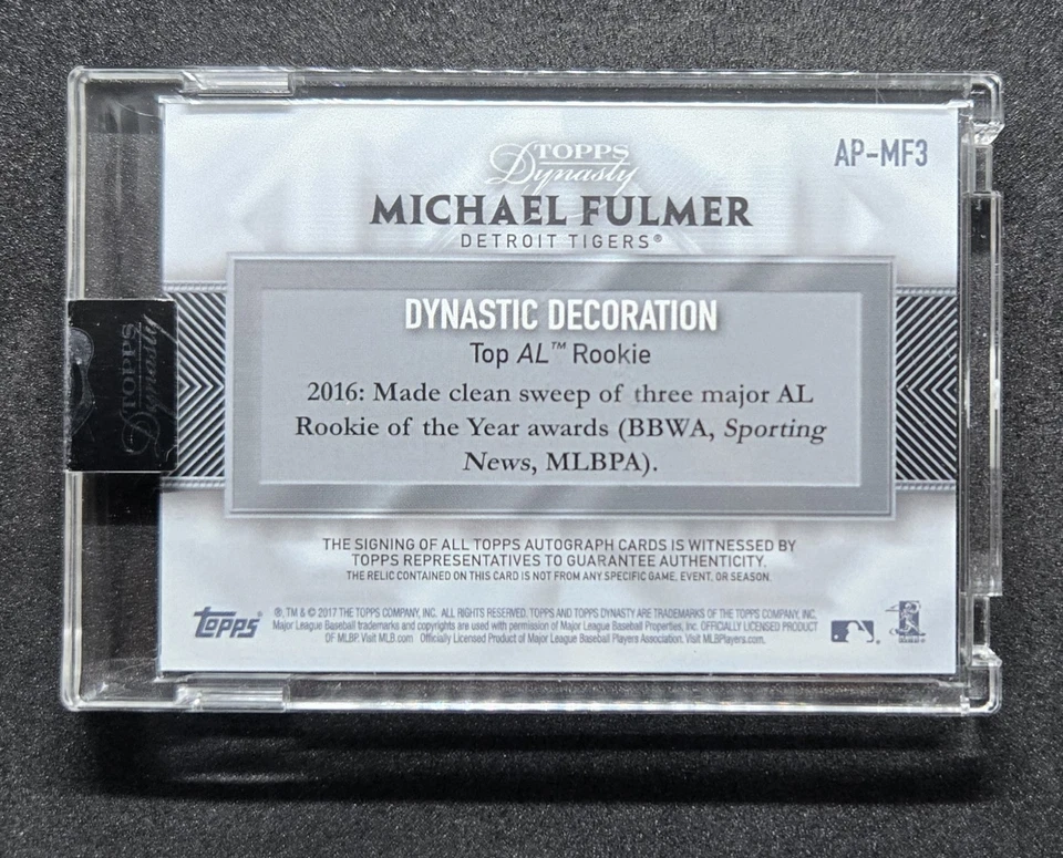 Camiseta Topps Dynasty Michael Fulmer 2017 parche reliquia automático/10 #AP-MF3 TIGERS Foto 2 de 2