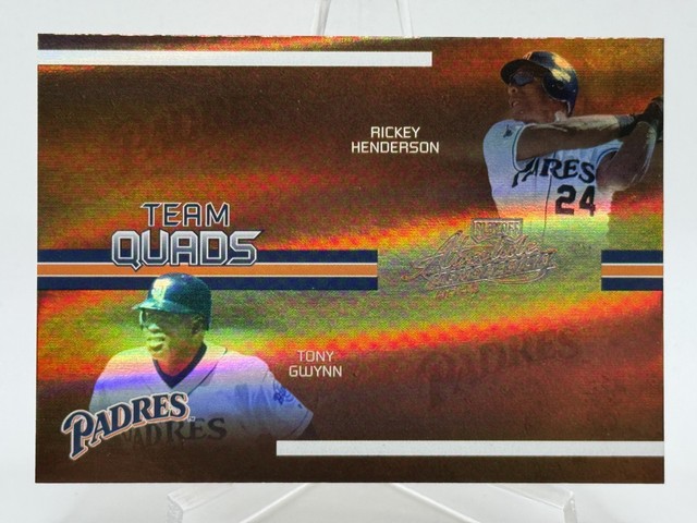 Rickey Henderson Gwynn McCovey Garvey 2005 Absolute Memorabilia Team Quads /100