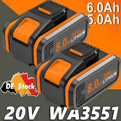 8000mAh Akku für Worx 20 V MAX 5,0Ah 6,0Ah Akku WA3551.1,WA3572,WA3553 AKKU DHL