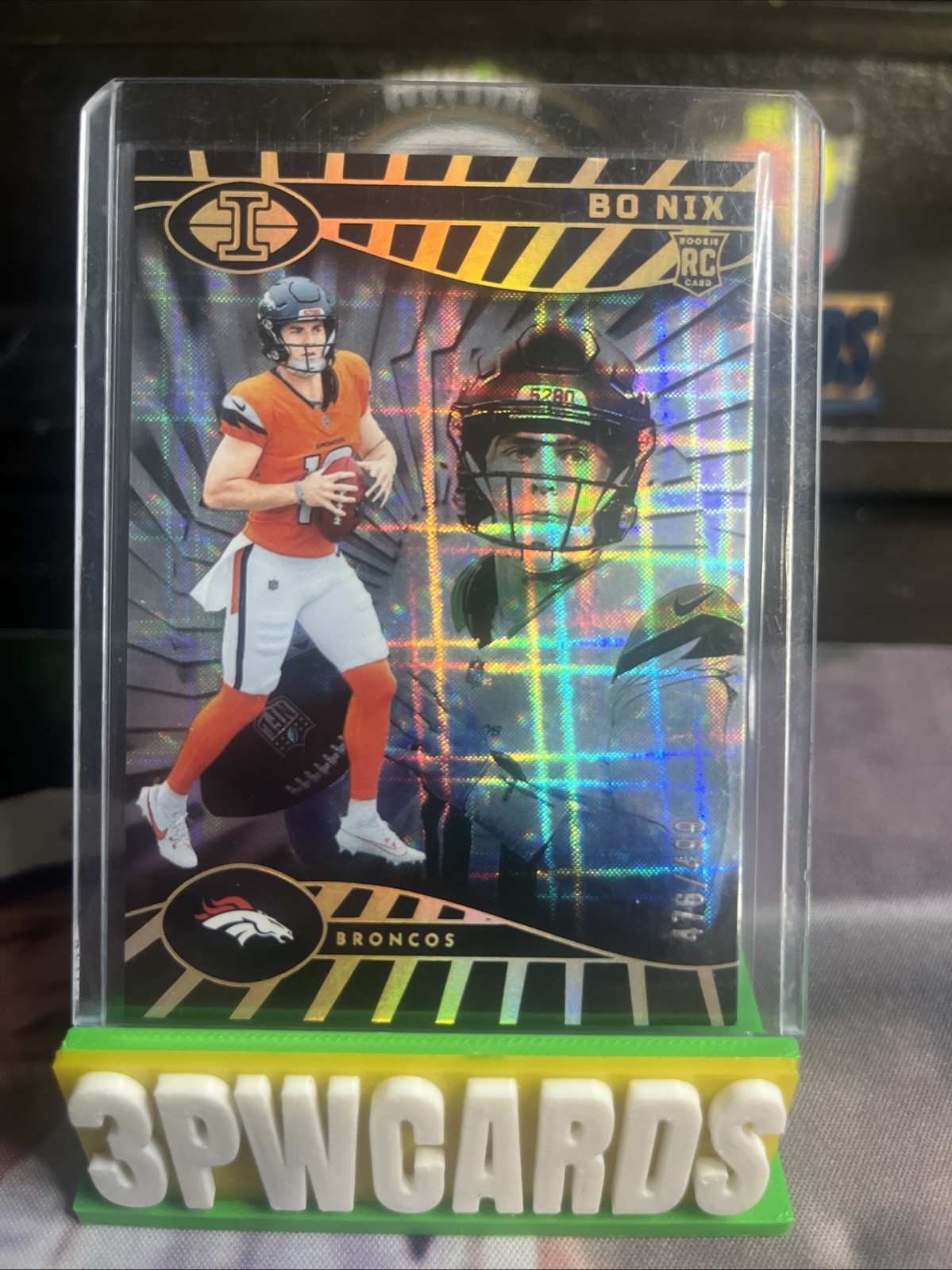2024 Panini Illusions - Bo Nix #22 Trophy Collection Mirrored /499 (RC)