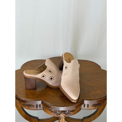 NIB Casta Tandem - Old Rose Suede- Fun Western Chunky Heel Mules #0279 EU 40