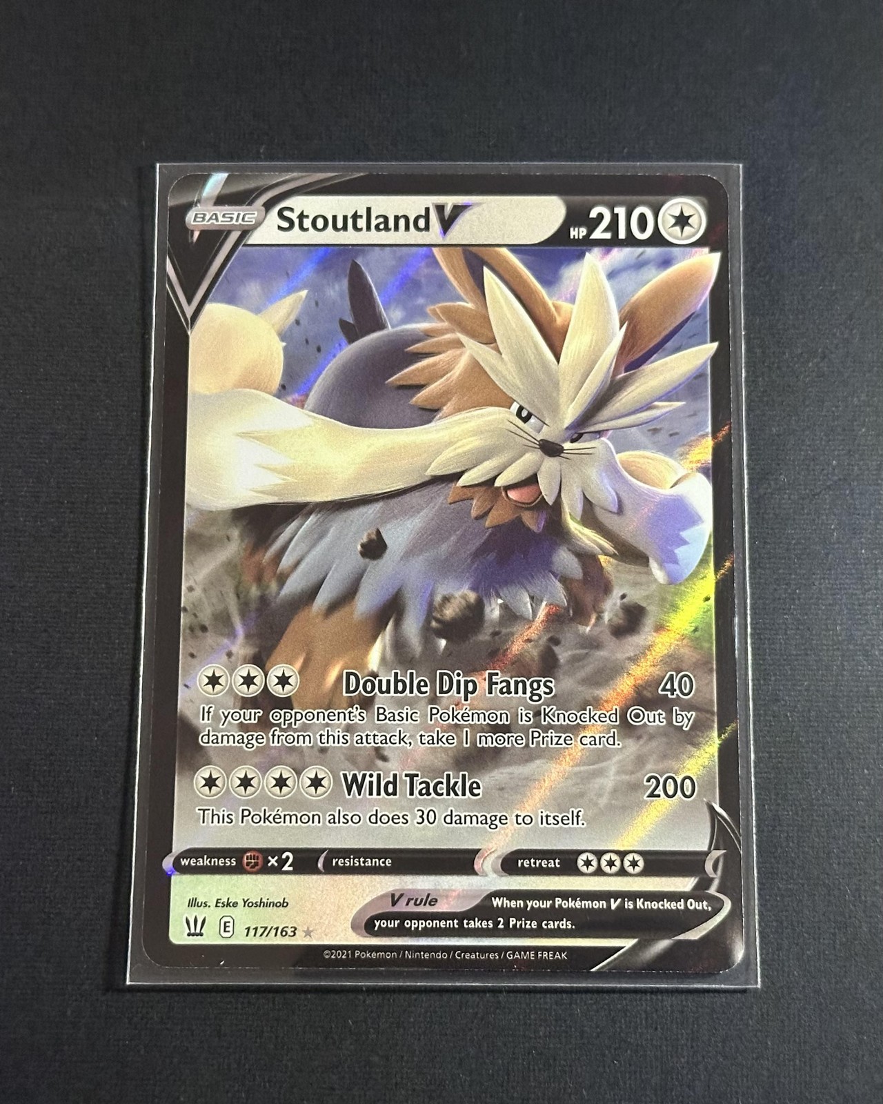 Stoutland V 117/163 SWSH05: Battle Styles NM Pokemon TCG Card