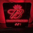 Budweiser Light Up Sign W/Clock Bar Neon Tech King Of Beer Vintage