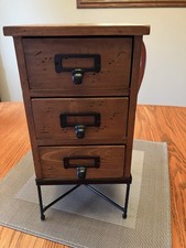 "Organizador de almacenamiento de escritorio de madera/3 cajones/base de metal 12"" de alto diseño encantador"