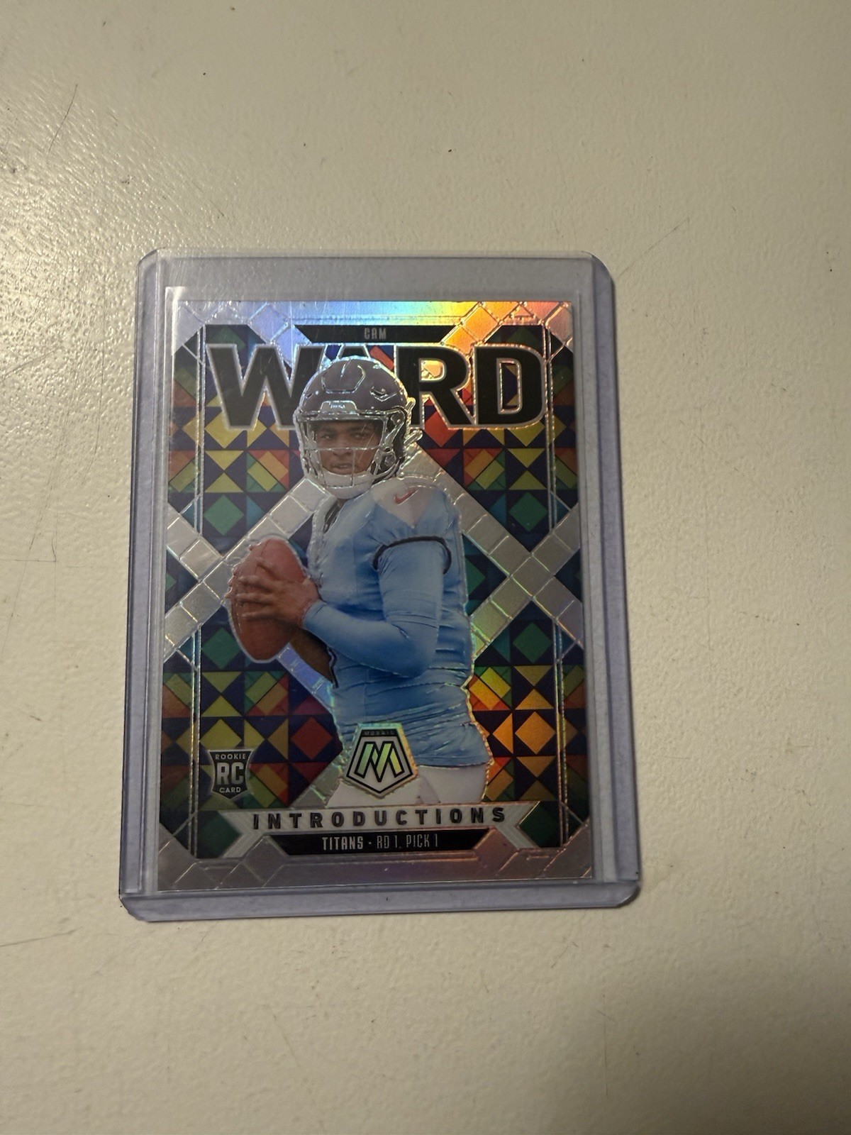 2025 Panini Mosaic Cam Ward Introductions Silver Prizm RC #6 Titians