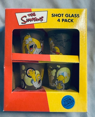 #ad #ad The Simpsons Shot Glass 4 Pack 2000 Homer Simpson NIB RARE $39.00