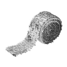 11 Yards 2 Inch Elastic Sequins Trim 5 Row Flat Sequin Strip Silver