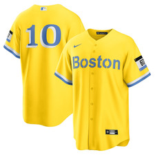 Nike Boston Red Sox City Connect Dri-FIT Limited Jersey Men's Medium 10 Yellow