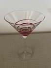 Pier One Imports Vintage Swirline Red Swirl Blown Glass Martini Cocktail Glass — photo 1