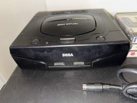 Sega Saturn Model 2 Console W/ Controller Cables 4 Games Tested Working