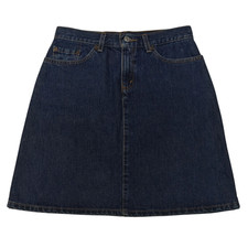 Vintage Y2K Levi  s Jean Skirt 8 Petite Dark Denim A-Line Red Tab Western 2001