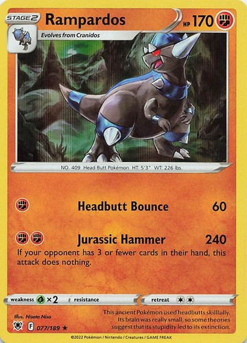 Rampardos 077/189 Holo Rare Astral Radiance Pokemon Near Mint