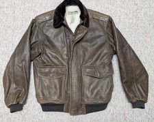 vintage LL BEAN bomber jacket L leather GOATS...