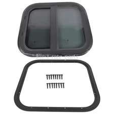 RV Window Vertical 14" W x 16" H Tinted Sliding W/ Net Screen and Trim Ring