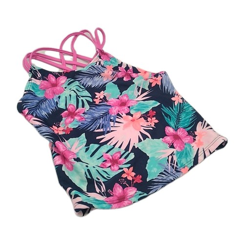 Cat & Jack Tank Top Girls XL 14 Pink Swimming Floral Swimsuit Top Beach - Picture 4 of 9