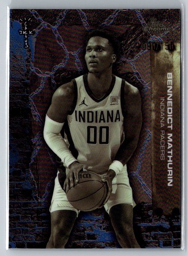 2025-26 TOPPS CHROME CACTUS JACK BENNEDICT MATHURIN BLUE /150 PACERS