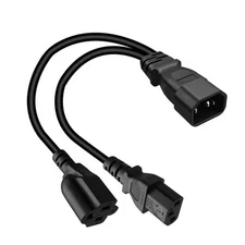 Toptekits C14 to C13+Nema 5-15R Y Splitter Power Plug Cord, Single IEC 320 C1...