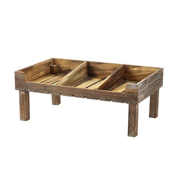 Rustic Wooden Display Crate Stand For Condiments Or Cutlery In Buffets Cafes