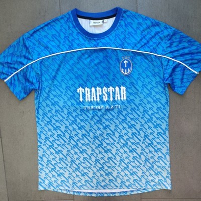 Trapstar Blue Gradient Monogram AOP Soccer Football Jersey Shirt L Drill Roadman