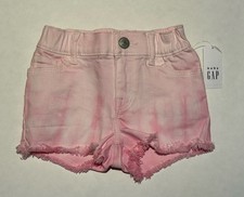 NWT Baby Gap Girls Shortie Shorts denim pink  tie-dye pull-on   u pick size