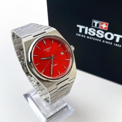 Tissot PRX Red Dial Stainless Steel Quartz Men's Watch T137.410.11.421.00
