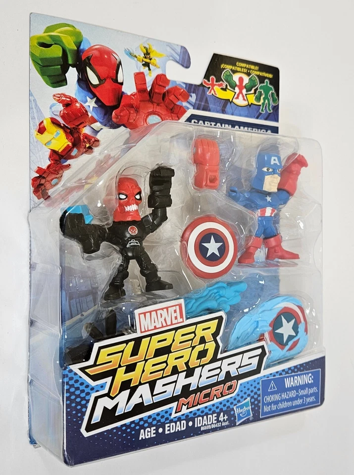 НАБОР ФИГУРОК КАПИТАНА АМЕРИКИ И КРАСНОГО ЧЕРЕПА MICRO MASHERS MARVEL SUPER HERO MOSC 2015 - Изображение 4 из 4
